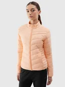Kurtki damskie - 4F Kurtka puchowa z wypełnieniem z recyklingu damska - pomarańczowa XS - miniaturka - grafika 1