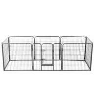 Budy dla psów - vidaXL VidaXL Kojec dla psów 8 paneli stalowy czarny 80 x 80 cm 170571 - miniaturka - grafika 1