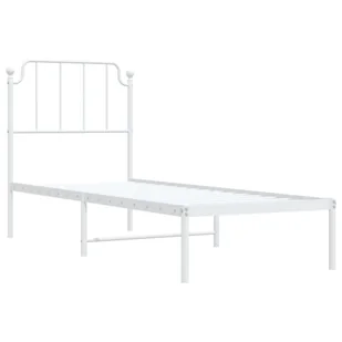 Metalowa rama łóżka z wezgłowiem, biała, 80x200 cm Lumarko! - Łóżka - miniaturka - grafika 5