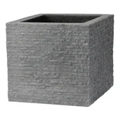 Donice - Donica ogrodowa kwadratowa 27 x 27 cm Kubus ceglana szara PATIO - miniaturka - grafika 1