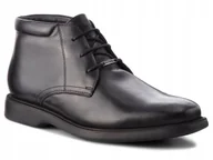 Botki męskie - GEOX BRAYDEN MĘSKIE TRZEWIKI CZARNE SKÓRZANE 40 Ż8D - miniaturka - grafika 1