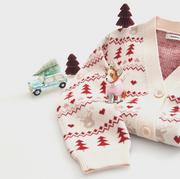 Swetry dla dziewczynek - Reserved - Kardigan ze świątecznym motywem - Wielobarwny - miniaturka - grafika 1