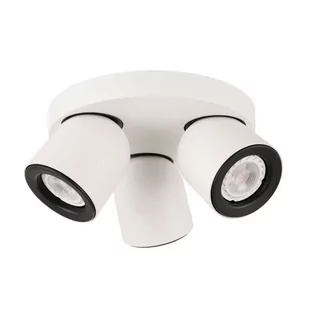 Italux Sufitowa LAMPA plafon NUORA SPL-2855-3C-WH okrągła OPRAWA metalowa regulowane reflektorki białe czarne SPL-2855-3C-WH - Lampy sufitowe - miniaturka - grafika 1