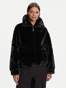 Kontatto Futro Alba GV102N Czarny Regular Fit - Płaszcze damskie - miniaturka - grafika 1