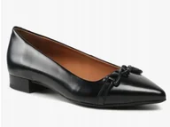 Baleriny - GEOX CHARYSSA BALERINY SKÓRZANE CZARNE 35 1ŻGK - miniaturka - grafika 1