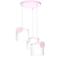 Lampy sufitowe - Lampa sufitowa wisząca Sweet biało-różowa 3xE27x15W wym: 115 x 45 x 45 cm tkanina Luminex - miniaturka - grafika 1