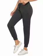 Spodnie sportowe damskie - iClosam Spodnie Dresowe Damskie Casual Paski Bawełniane Jogger Jogger Spodnie Spodnie Spodnie Z Kieszeniami Wiosna Lato, Ciemny szary-2, XL - miniaturka - grafika 1