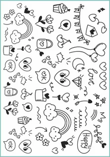 Tatuaże tymczasowe, zmywalne, valentine doodle,  format arkusz A4 - Zabawki kreatywne - miniaturka - grafika 1