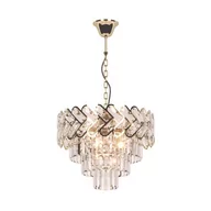 Lampy sufitowe - Wisząca lampa glamour Toscana do sypialni nad łóżko złota - miniaturka - grafika 1