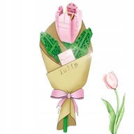 Klocki - Tulipan Klocki Kwiaty Kwiatek Zestaw Klocków Do Wazonu Bukiet Dla Kobiet - miniaturka - grafika 1