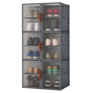 COSTWAY pudełka na buty, zestaw 12 plastikowych organizerów na buty, składany stojak na buty z pokrywą, przechowywanie butów, 49 x 32 x 133 cm - Szafki na buty - miniaturka - grafika 1