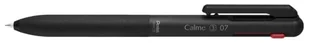Pentel BXAC37A Calme 3-kolorowy długopis, dźwięk zatrzaskowy, skórzany uchwyt, wielokrotnego ładowania, piłka 0,7 mm = grubość skoku 0,35 mm, kolor: czarny/czerwony/niebieski, 1 sztuka - Długopisy - miniaturka - grafika 1