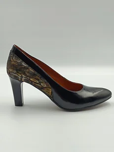 Unikalne czółenko czarny lakier złoty wąż skórzane polska marka PULSO r. 37 - Czółenka Unikalne czółenko czarny lakier złoty wąż skórzane polska marka PULSO r. 37 - Czółenka - miniaturka - grafika 1