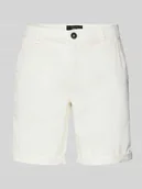 Spodenki męskie - Szorty lniane o kroju regular fit w jednolitym kolorze - miniaturka - grafika 1