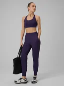 Spodnie sportowe damskie - 4F Spodnie treningowe szybkoschnące damskie - fioletowe XXL - miniaturka - grafika 1