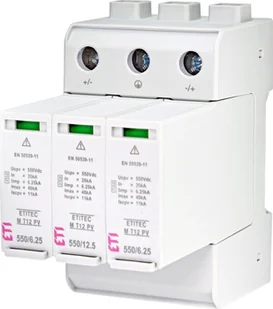 ETI Ogranicznik przepięć T1, T2 B, C do systemów PV ETITEC M T12 PV 1100/12,5 Y - Piorunochrony - miniaturka - grafika 1