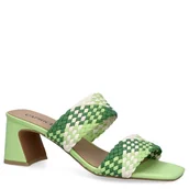 Klapki i japonki damskie - Stylowe klapki na obcasie - CAPRICE 9-27213-42 ZIELONE - miniaturka - grafika 1