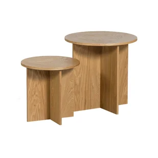 Okrągłe stoliki zestaw 2 szt. ø 45 cm Lina – WOOOD - Ławy i stoliki kawowe - miniaturka - grafika 1