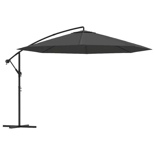 Parasol ogrodowy wiszący UV, antracytowy, 350x268 cm, poliester 100%