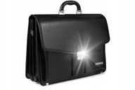 Teczki i aktówki - Czarna Męska Aktówka Teczka Elegancka Pojemna Beltimore W35 - miniaturka - grafika 1