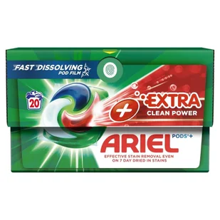 Ariel +Extra Cleaning Power All-in-1 PODS Kapsułki z płynem do prania, 20prań - Woda - miniaturka - grafika 1