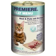 Mokra karma dla kotów - PREMIERE Meat Menu Adult Wołowina, indyk i krewetki 6x400 g - miniaturka - grafika 1