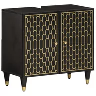 Szafki łazienkowe - vidaXL Szafka pod umywalkę, 62x33x58 cm, lite drewno mango - miniaturka - grafika 1