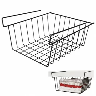Kosz koszyk podwieszany pod półkę organizer czarny metalowy loft 27,5 cm kod: O-229021 - Gadżety do domu - miniaturka - grafika 1