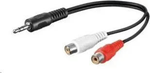 Kabel PremiumCord Jack 3.5mm - RCA (Cinch) x2 0.2m czarny (kjackcinf02) - Kable komputerowe i do monitorów - miniaturka - grafika 1