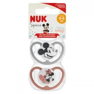 Smoczki uspokajające - NUK Smoczek uspokajający 0-6m Space Miki i Minie op.2 szt. - miniaturka - grafika 1