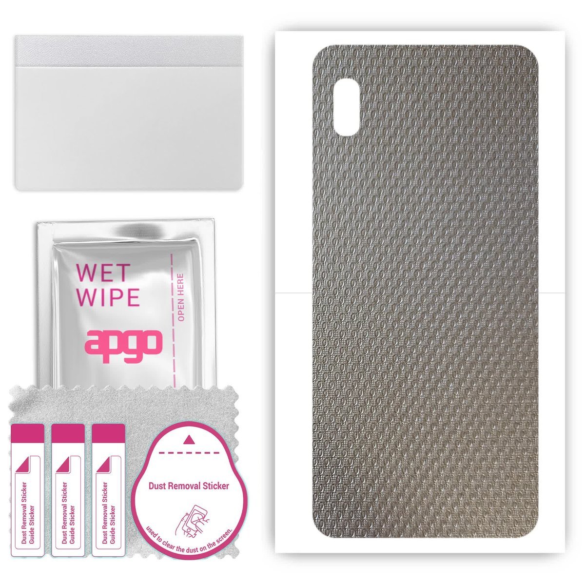 Folia naklejka skórka strukturalna na TYŁ do Samsung Galaxy A10s - Aluminium krople - apgo SKINS