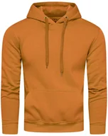 Bluzy męskie - Bluza męska z kapturem musztardowa Recea - miniaturka - grafika 1