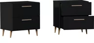 Szafki nocne - Szafka Nocna w stylu skandynawskim 2 szt NOE CZARNY MAT - miniaturka - grafika 1