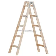 Drabiny - ZARGES Drabina drewniana, rozstawna, 2 elementowa, 5 szczeblowa, - miniaturka - grafika 1