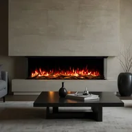 Kominki elektryczne - Kominek elektryczny AFLAMO Superb 3D 120 - ogień premium - do zabudowy - 120x65x35 cm - dekoracyjny kominek LED z grzaniem 750/1500 W - miniaturka - grafika 1
