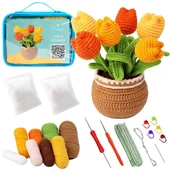 Pasmanteria - Zestaw do szydełkowania szydełka włóczka instrukcja video znaczniki tulipany - miniaturka - grafika 1