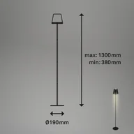 Lampy stojące - Briloner Akumulatorowa lampa podłogowa LED Kiki, 2 700 K, czarna - miniaturka - grafika 1