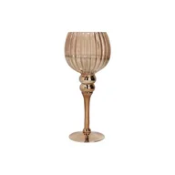 Świeczniki - Świecznik szklany 13 x 30 cm brązowo-złoty - miniaturka - grafika 1