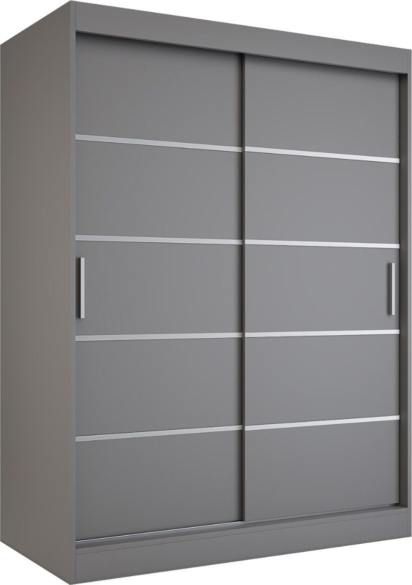 MKPOL Szafa przesuwna MODUO COMFORT 150 antracyt z listwami