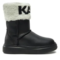 Buty dla dziewczynek - Botki Karl Lagerfeld Kids Z30312 M Czarny - miniaturka - grafika 1
