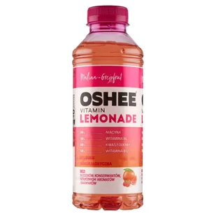 Oshee Vitamin Lemonade Napój niegazowany malina-grejpfrut 555 ml - Woda - miniaturka - grafika 1