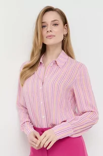 Patrizia Pepe koszula z domieszką jedwabiu kolor różowy regular z kołnierzykiem klasycznym - Koszule damskie - miniaturka - grafika 1