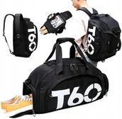 Torby podróżne - Torba sportowa Czarna Męska basen siłownia Lot XL - miniaturka - grafika 1