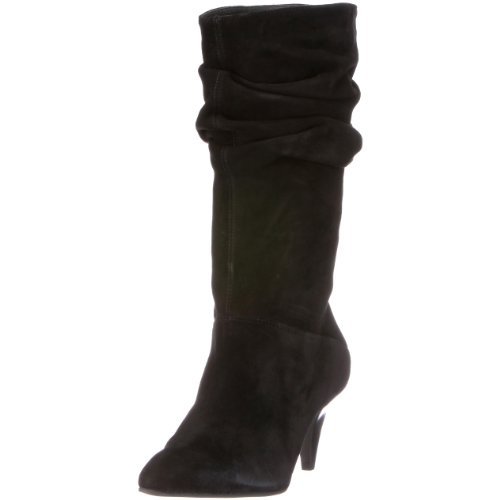 Buffalo London 109708 13184-627 KID SUEDE BLACK 01, kozaki damskie, czarny - Czarny Czarny 01-36 EU
