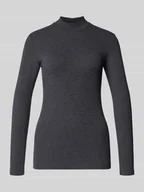 Swetry damskie - Bluzka z długim rękawem o kroju regular fit z mieszanki bawełny - miniaturka - grafika 1