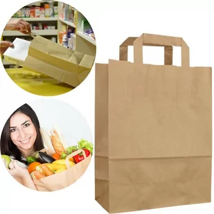 Torba papierowa brązowa z uchem 32x16x39cm - Opakowania i torebki na prezenty - miniaturka - grafika 1