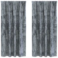 Zasłony - vidaXL Zasłony Aksamitne 2 szt. z Oczkami Srebrnoszary 175x140 cm - miniaturka - grafika 1