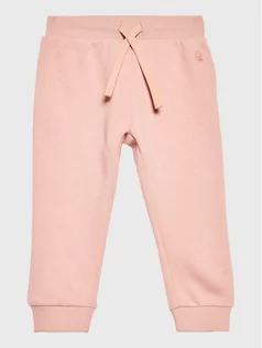 Spodnie i spodenki dla dziewczynek - United Colors Of Benetton Spodnie dresowe 35TMGF01B Różowy Regular Fit - grafika 1