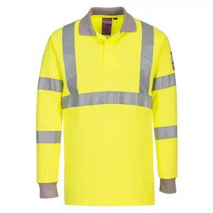 PORTWEST FR77 Koszulka Polo ostrzegawcza, trudnopalna i antystatyczna z długimi rękawami - Odzież robocza - miniaturka - grafika 1