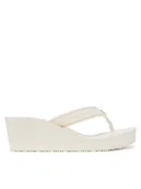 Klapki i japonki damskie - Tommy Hilfiger Japonki Th Stripes Wedge Beach Sandal FW0FW08521 Biały - miniaturka - grafika 1